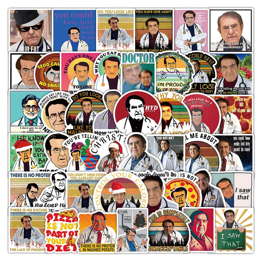 Lustige Meme Aufkleber Doctor Dr Now Cartoon Sticker für Notebook, Wasserflasche und Telefon, Mehrfarbig - Bild 2