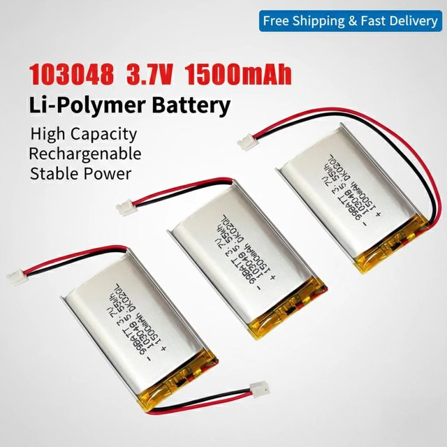 Koonenda Wiederaufladbare Lipo-Batterie 1500mAh 3,7V Silber für Bluetooth-Lautsprecher und Kopfhörer - Bild 1