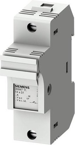 Siemens Zylindersicherungshalter 3NW7111, 50A, 690 V/AC, Grau - Bild 1