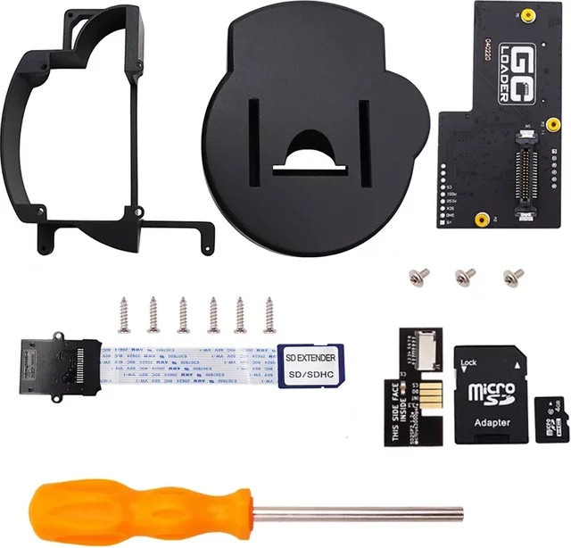 Ren Tian Ge GC Loader Lite SD2SP2 Adapter für Nintendo GameCube, 3D-gedruckte Halterung für TF-Kartenleser, Schwarz - Bild 1
