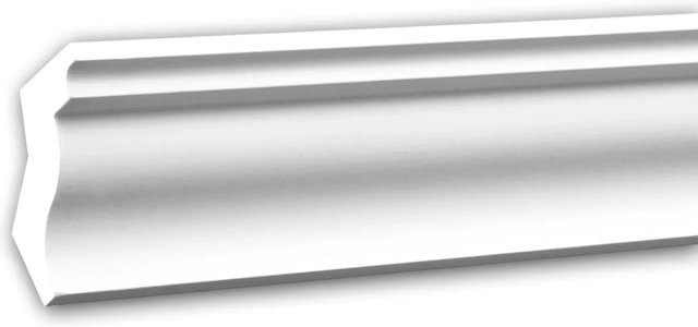 Profhome Decor Eckleiste aus Polyurethan als Deckenleiste und Stuckleiste, Weiß, Länge: 200 cm, Breite: 4 cm, Höhe: 4,1 cm - Bild 1