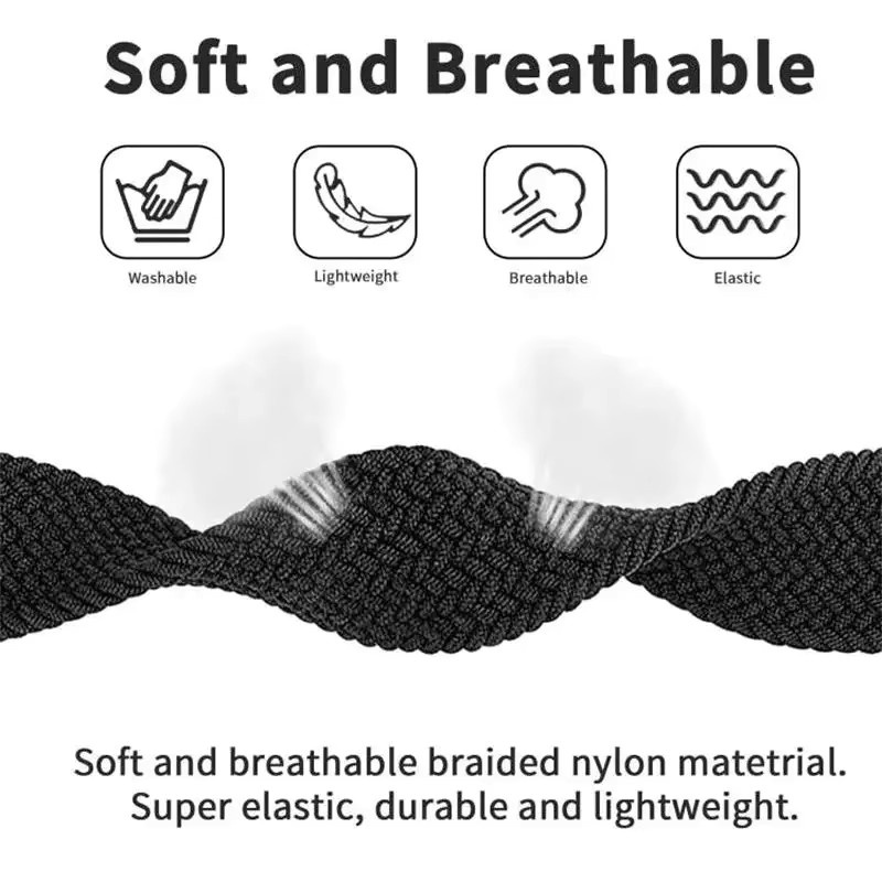 Geekthink Uhrenarmband Solo Loop, Textil, Schwarz, Unisex - Bild 2