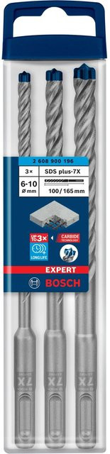 Bosch Expert SDS-plus-7X Hammerbohrer-Set, 3-teilig, silber mit Carbide-Spitze - Bild 2