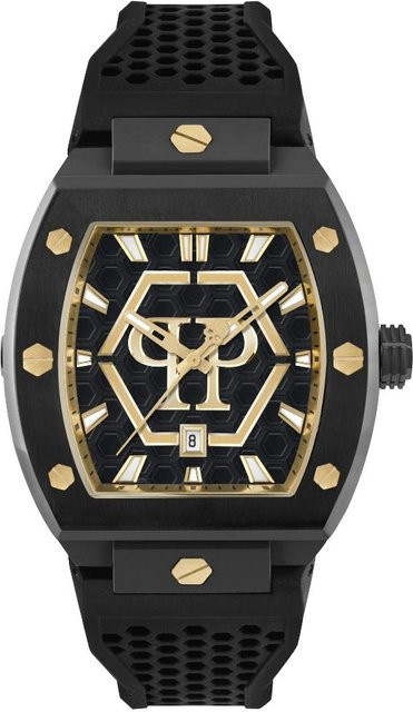 Philipp Plein Herrenuhr The Hexagon Phantom, Quarz, Edelstahl, 44 mm, Schwarz - Bild 1