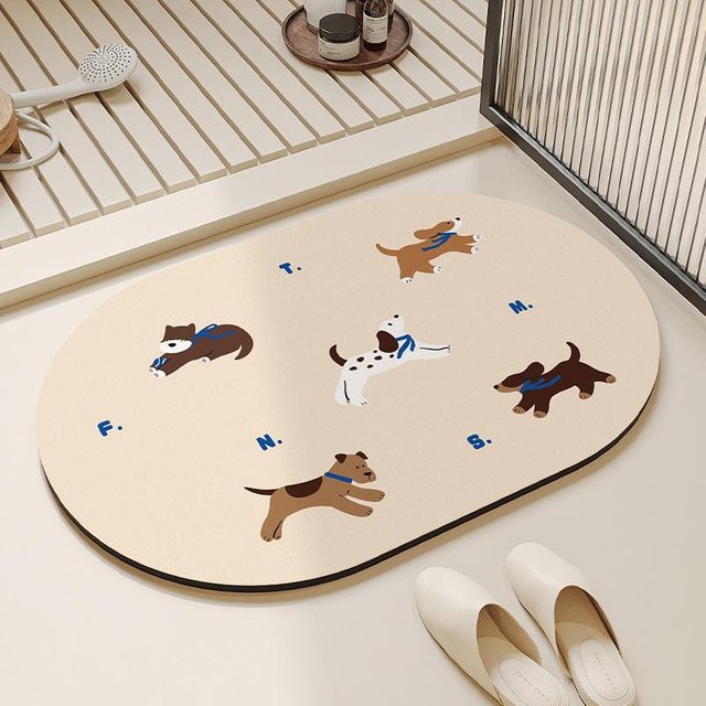 Schnell trocknende Badezimmerbodenmatte aus Kieselgur von Household supplies MH, B/B: 40 x 60 cm - Bild 1