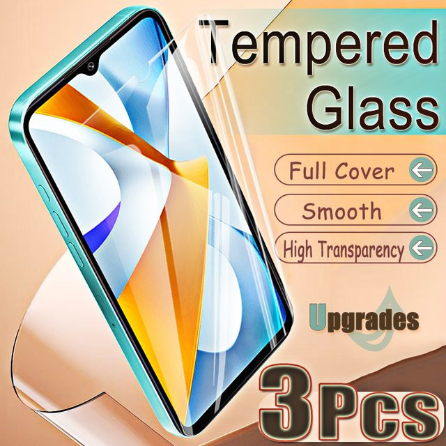 3er-Pack Xiaomi Poco C40 Displayschutz aus gehärtetem Glas, 9H Anti-Explosion HD Schutzfolie, transparent - Bild 1