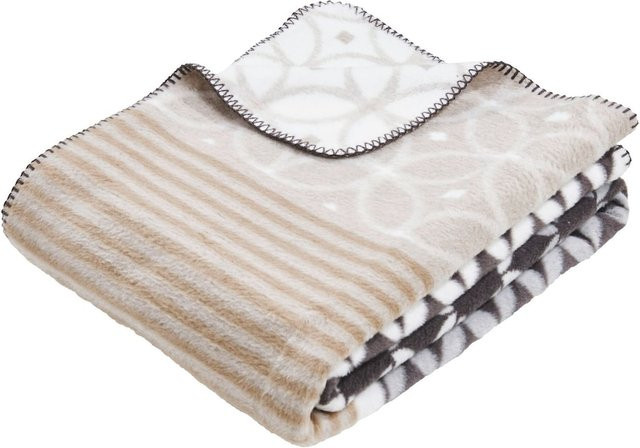 DONE Wohndecke Blossom mit floralem Design in Schwarz Weiß Beige aus Baumwolle und Polyester - Bild 1