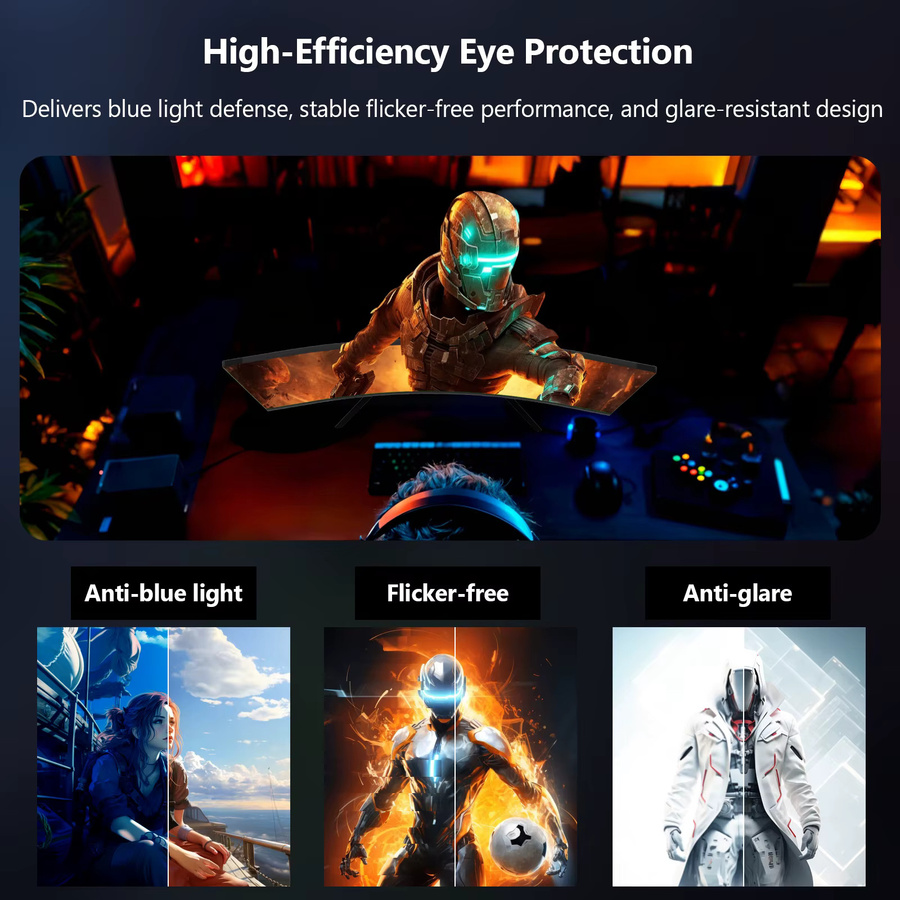 Z-EDGE 27 Zoll Curved Gaming Monitor Full HD, 200Hz, VA Panel, 1ms MPRT, HDR10, FreeSync, Schwarz - Bild 3