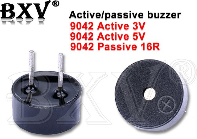 10 Stück Mini Piezo Summer passiv, Farbe: Schwarz, Maße: 9 x 3,3 mm, 16R AC 3V 5V - Bild 1