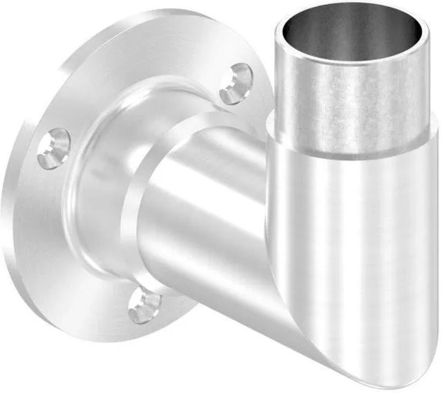 FeNau Wandhalter 90 Grad aus Edelstahl in Silber für Rohre mit 42,4 mm Durchmesser zum Stecken - Bild 1