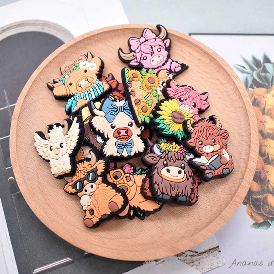 giantkoala Cowboy Highland Cattle Schuh-Charms, PVC, Mix - Bild 2