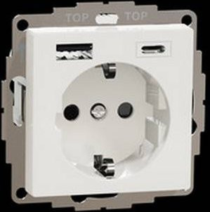 Merten Schuko Steckdose Typ F mit USB Ladegerät in Weiß MEG2367-0319 - Bild 2