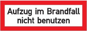 SafetyMarking Brandschutzschild Folie Aufzug im Brandfall langnachleuchtend, Farbe: Rot, B: 29,7 cm, H: 10,5 cm - Bild 1