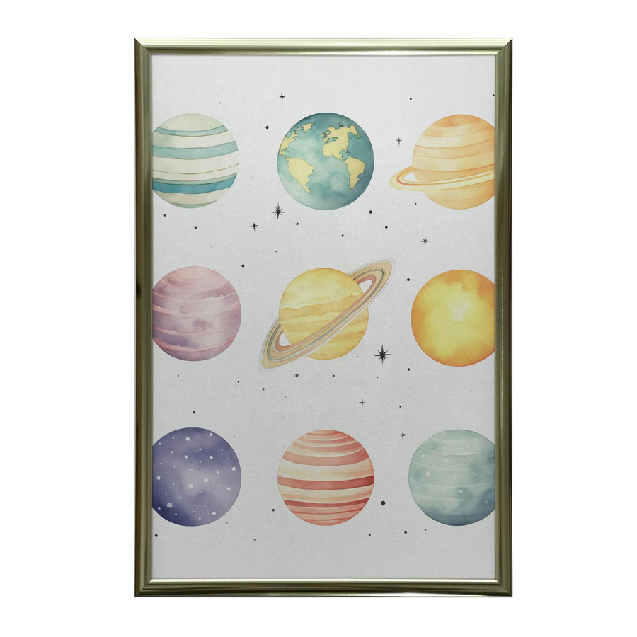 Sternenentdeckungen Poster Kleiner Astronom Premium-Leinwand auf Keilrahmen B: 50 cm, H: 70 cm - Bild 1