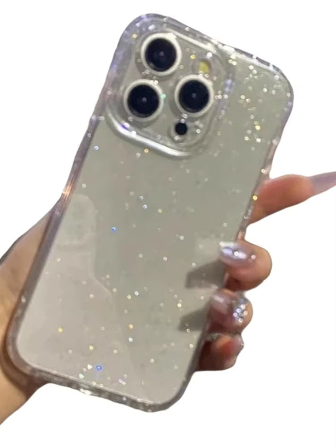 NUCWIN Transparente Glitzer-Handyhülle aus weichem Silikon für iPhone 12 13 14 15 16 17 Pro Max Plus Air Stoßfeste Schutzhülle - Bild 5