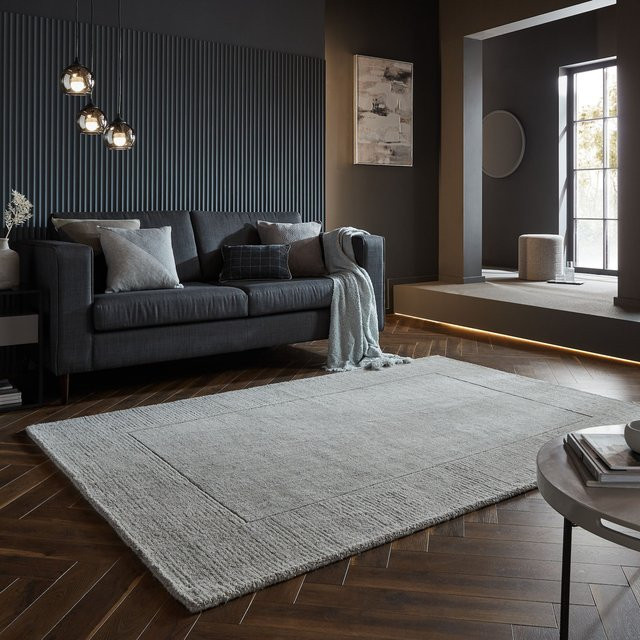Wollteppich Kurzflor Kadima Design Grau meliert B: 160 cm, T: 230 cm - Bild 1