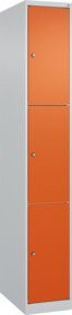 C+P Schließfachschrank Classic PLUS mit 1 Abteil in Lichtgrau und Reinorange, H x B x T: 185 x 30 x 50 cm - Bild 1