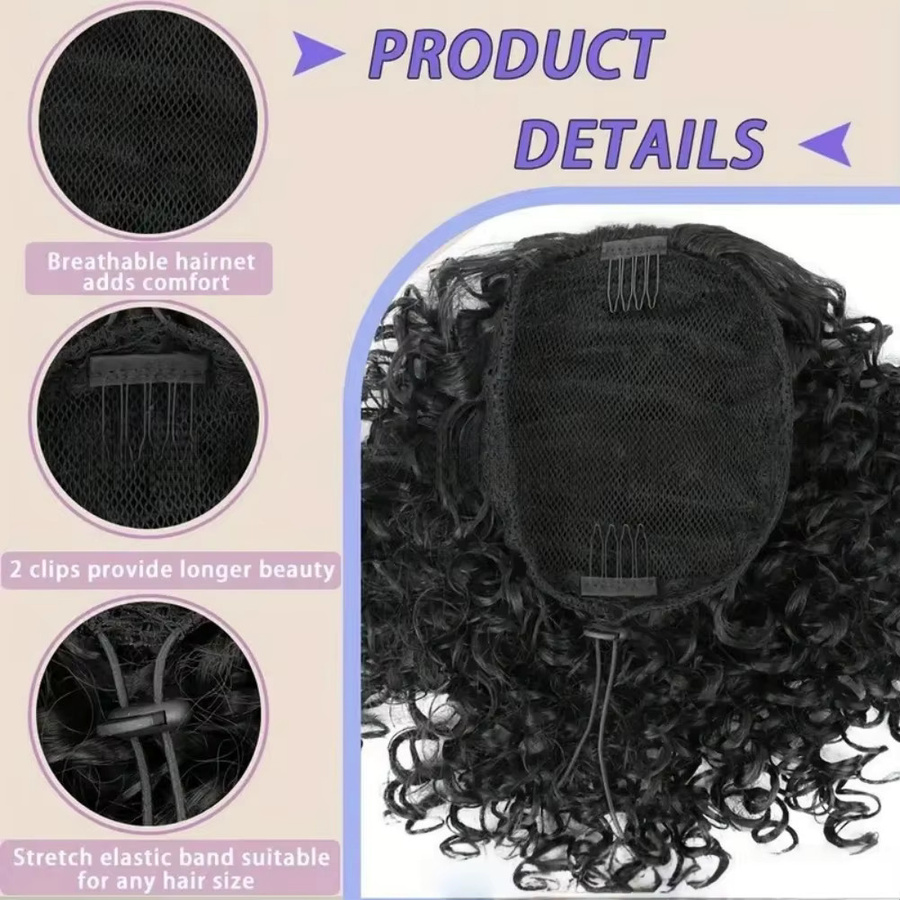 Inspiration Fashion Afro-Pferdeschwänze, Synthetisch, Lockig, mit Kordelzug - Bild 5