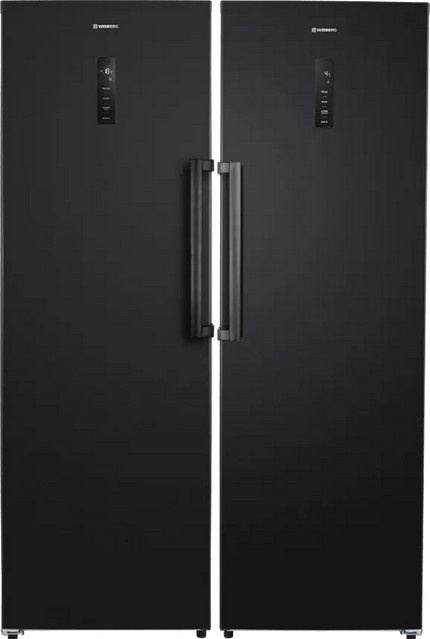 Wisberg Kombi-Set aus WBKK185FZCB Gefrierschrank und WBVR185NFCB Kühlschrank mit Zero Degree Zone in Schwarz, freistehend - Bild 1