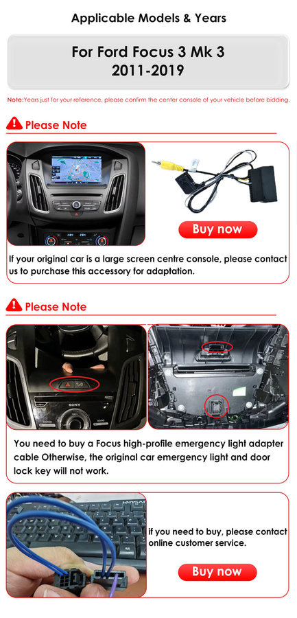 OSSURET 9,7 Zoll Android 14 Autoradio für Ford Focus 3 MK 3 2011-2019 mit Snapdragon 8-Kern Multimedia-Player, Carplay und GPS, Schwarz - Bild 2