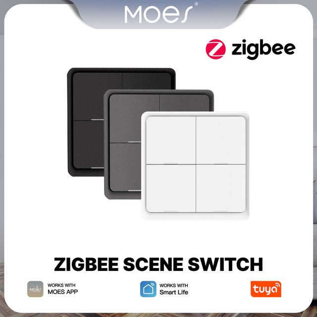 Moes Tuya ZigBee Kabelloser Szenenschalter in Weiß mit 12 Steuerungsmodi für deine Smart-Home-Automation und 2MQTT-Szenarien - Bild 1
