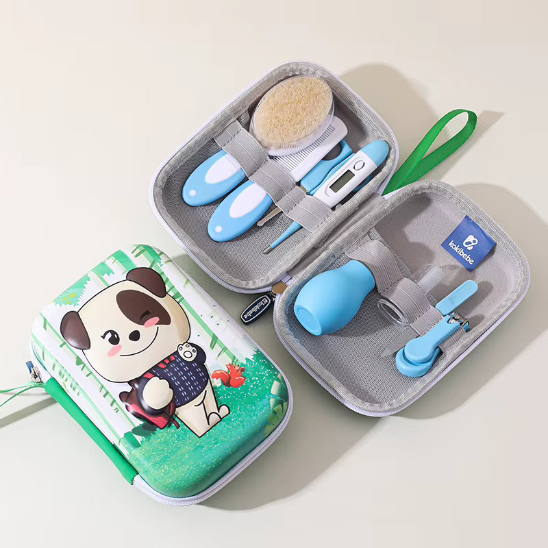 8-in-1 Baby-Pflegeset mit Thermometer und EVA-Tasche in Blau - Bild 1
