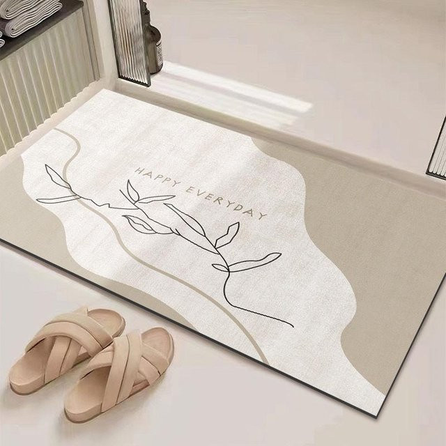 Rutschfeste Kieselgur Matte für das Badezimmer, schnelltrocknend und feuchtigkeitsabsorbierend, Beige, B/T: 60 x 40 cm - Bild 1
