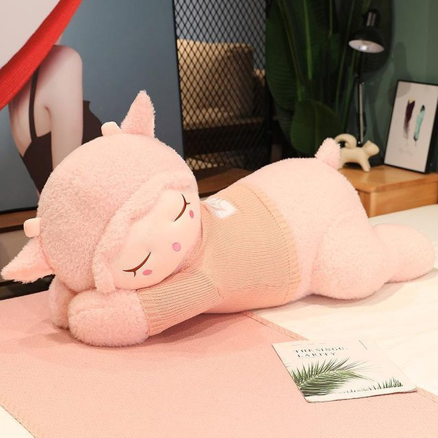 Alpacasso Liegendes Schaf, Plüschkissen, Stofftier, 100cm - Bild 1