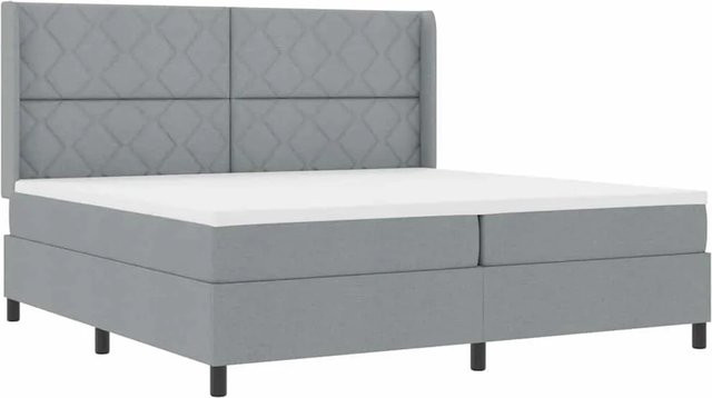 vidaXL Boxspringbett mit Matratze in Hellgrau, B/T/H: 200 x 200 x 40 cm (Höhe: 40 cm) - Bild 1