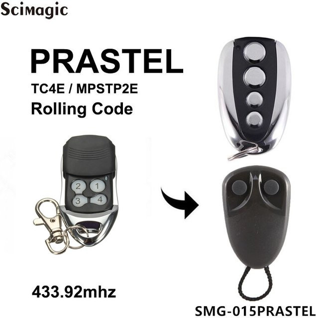 PRASTEL Garage Tür Fernbedienung Tor Schlüsselbund 433,92 MHz für TC4E und MPSTP2E - Bild 1