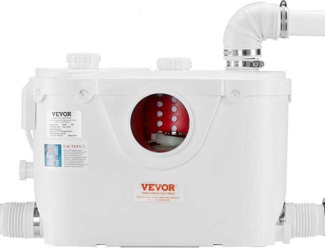 Buying Solutions MB Zerkleinerer-Toilettensystem mit 500W Pumpe als Hebeanlage für den Keller in Weiß - Bild 1