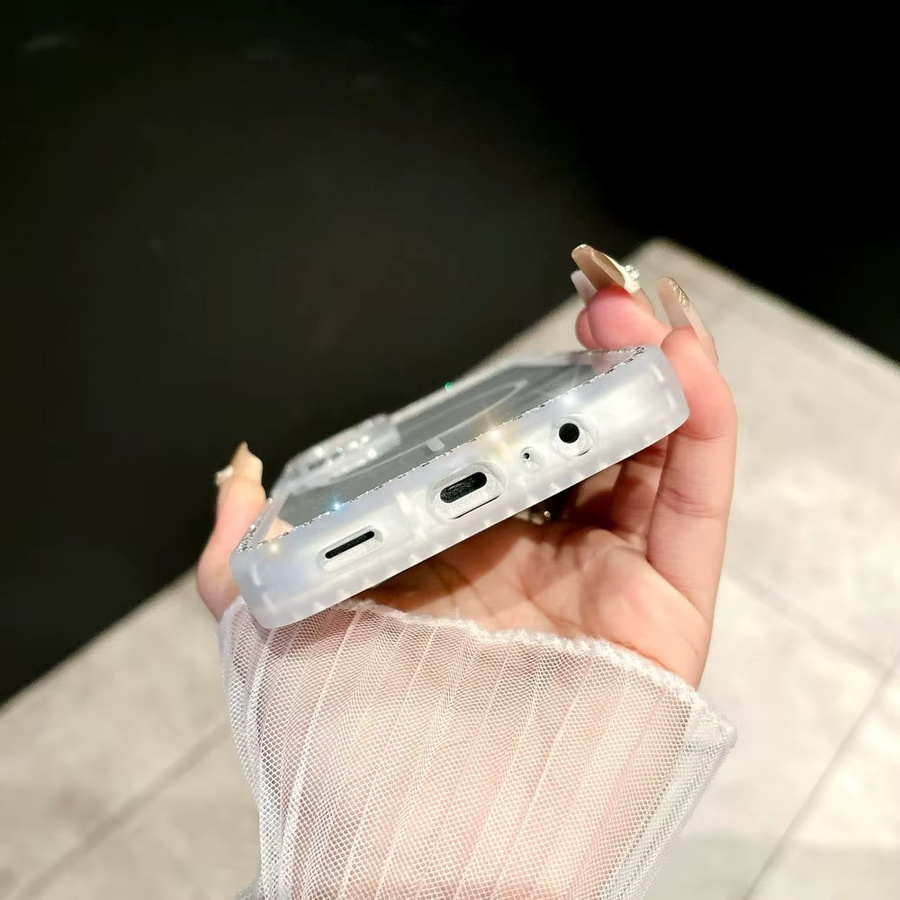 Transparente MagSafe Magnetische Schutzhülle mit Diamant-Glitzer für Samsung Galaxy S25 S24 S23 Plus Ultra A16 A15 A35 A55 A36 A56 - Bild 2
