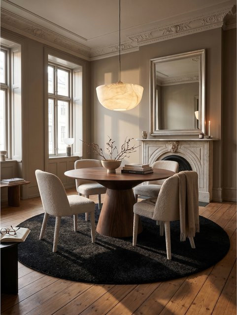Kadima Design Teppich Kurzflor MAIN in Anthrazit, rund, Ø 160 cm - Bild 1