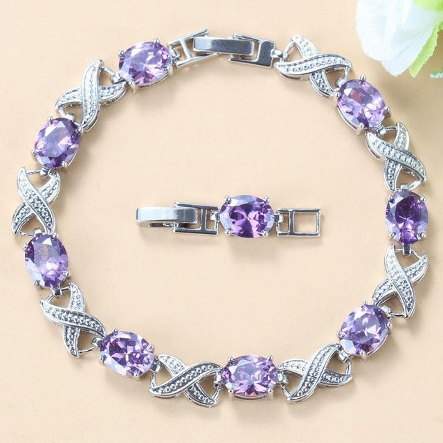Gliederarmband, Silber, Zirkonia, Damen, gray - Bild 1