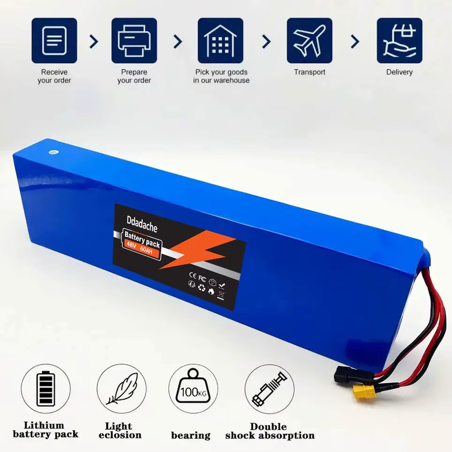 Ddadache 48V 60Ah Lithium-Ionen-Akku 13S4P mit BMS in Blau für Kugoo M4 M4 Pro Max Speed Ersatzakku - Bild 5