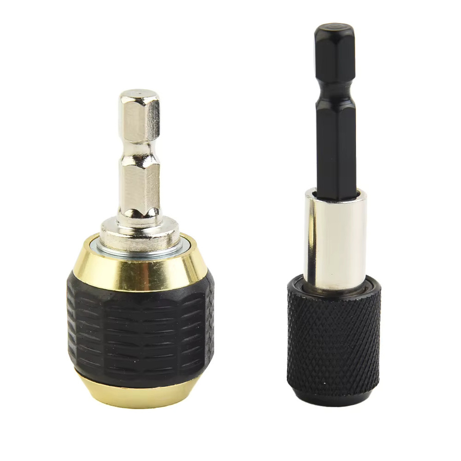 VIBRATITE 2er Set Schnellspannbohrer mit Sechskantschaft 60 mm und 1/4 Zoll Adapter aus Kohlenstoffstahl - Bild 1