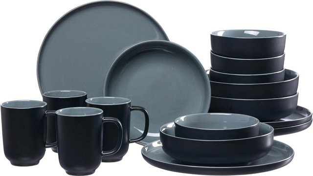 Ritzenhoff & Breker Kombiservice Jasper 16-teilig aus Stoneware in Schwarz - Bild 1