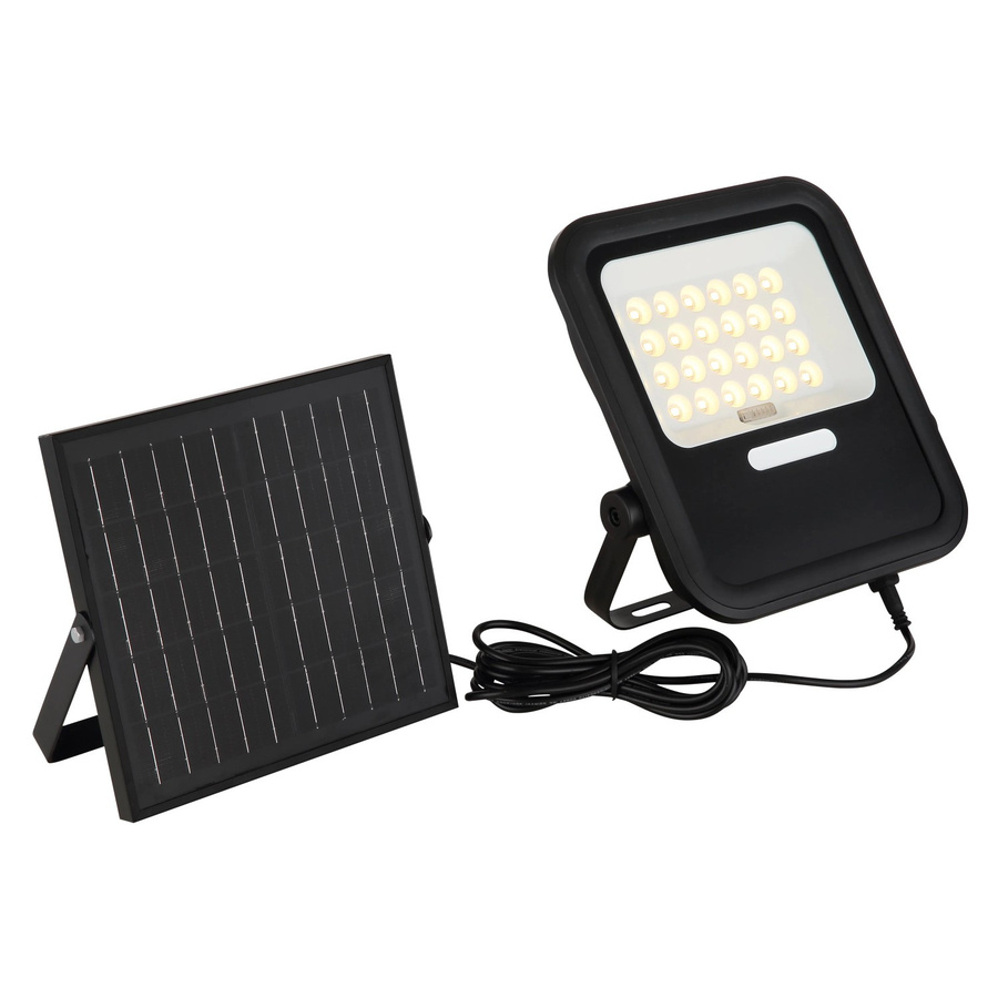 Globo Solar-LED-Flutlicht in Schwarz Matt mit Fernbedienung und Dimmfunktion, IP65, Höhe: 25,4 cm - Bild 2
