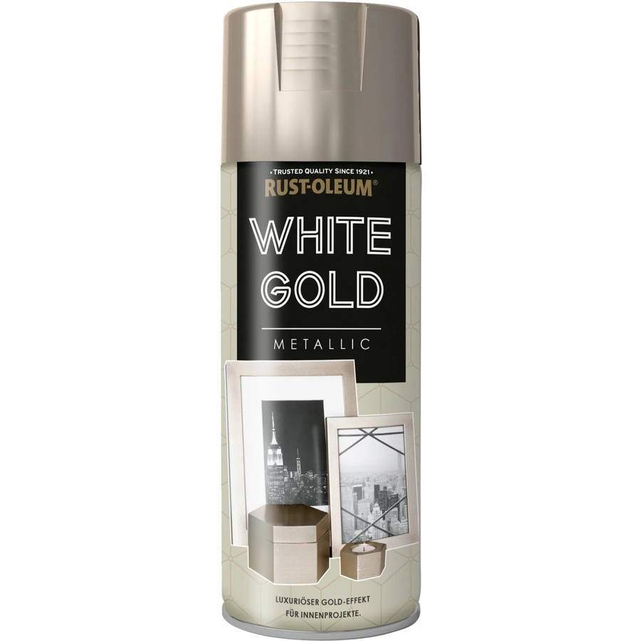 Rust-Oleum Metallic Sprühfarbe White-Gold, glänzend und kratzfest, 400 ml - Bild 2