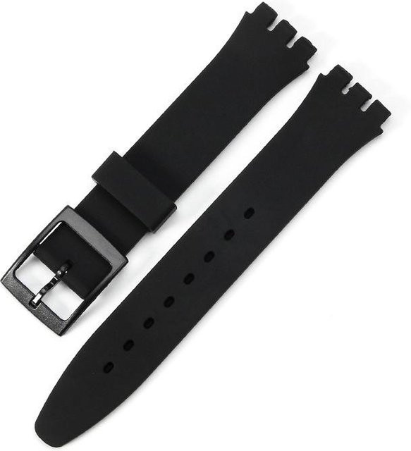 Uhrenarmband Silikon, Schwarz, Herren, 19mm - Bild 1