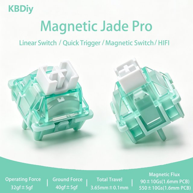 KBDiy Magnetischer Jade Pro Hall-Effekt Schalter mit RGB-Beleuchtung für magnetische Gaming-Tastaturen, 32gf, POM PC PA66 - Bild 1