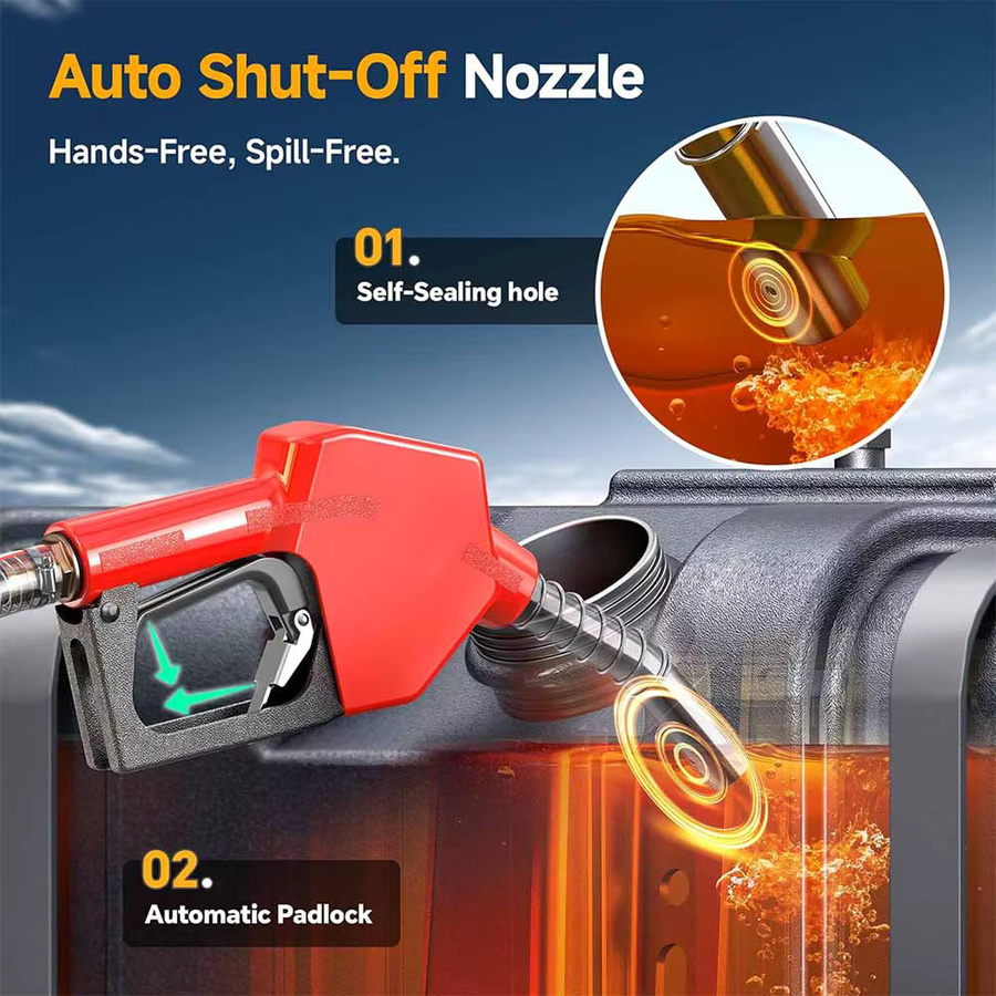 Kabelloses Diesel-Transfer-Kit mit 12GPM Kraftstoffpumpe und zwei 6,6-Zoll-Schläuchen, kompatibel mit 18V Makita-Akkus, Farbe: Rot - Bild 5
