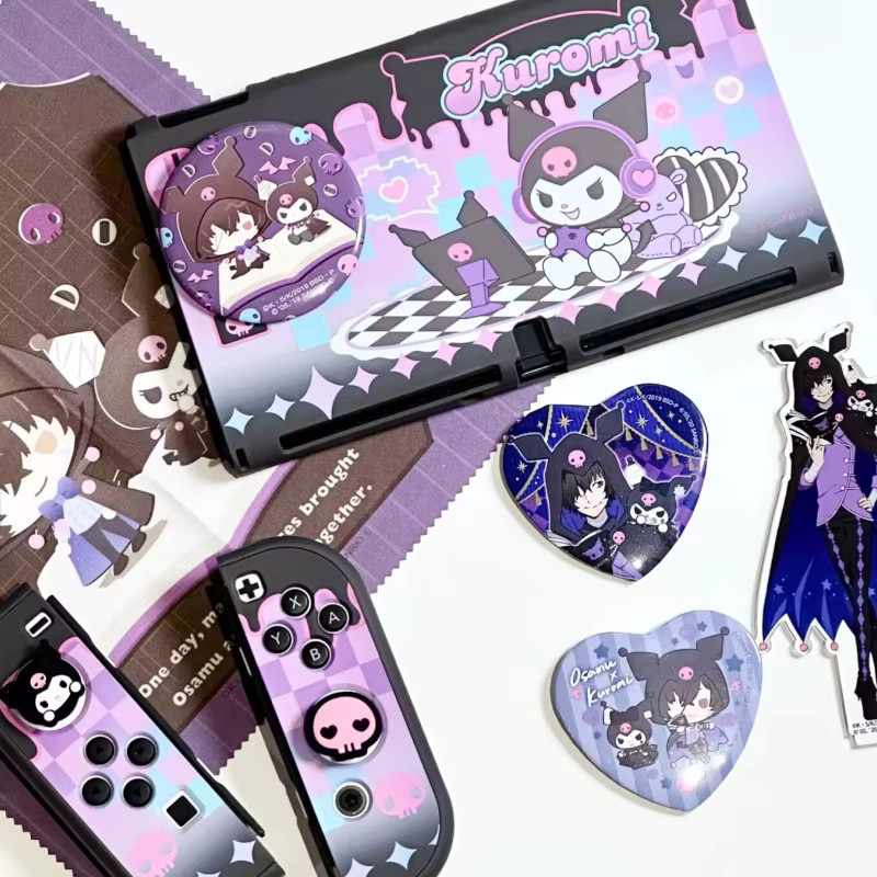 Sanrio Schutzhülle für Nintendo Switch OLED mit Joy Con Covers und Sanrio-Motiven Hello Kitty Cinnamoroll Pom Pom Purin Kuromi in Multicolour - Bild 1