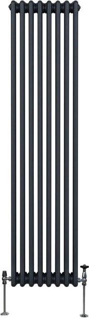 Monstershop Traditioneller 3 Spalten Heizkörper aus Stahl in Anthrazitgrau, Höhe: 180 cm, Breite: 38,2 cm - Bild 1