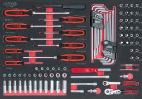 KS Tools Steckschlüssel-Satz SCS 1/4 Zoll, 95-teilig, rot, 1/1 Systemeinlage - Bild 1