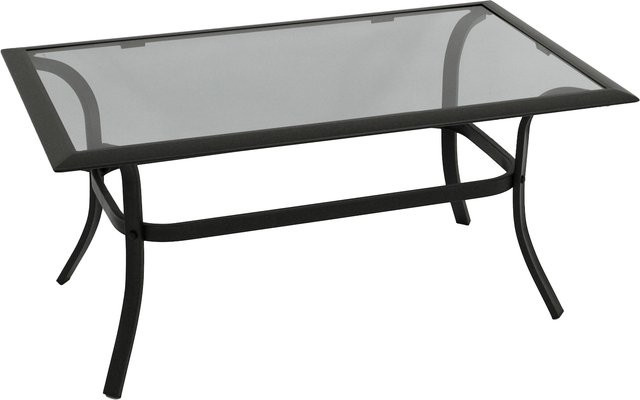 Beistelltisch ZAGREB von DEGAMO mit Stahl in Schwarz und grau getöntem Glas, B/T/H: 102 x 61 x 48 cm - Bild 1