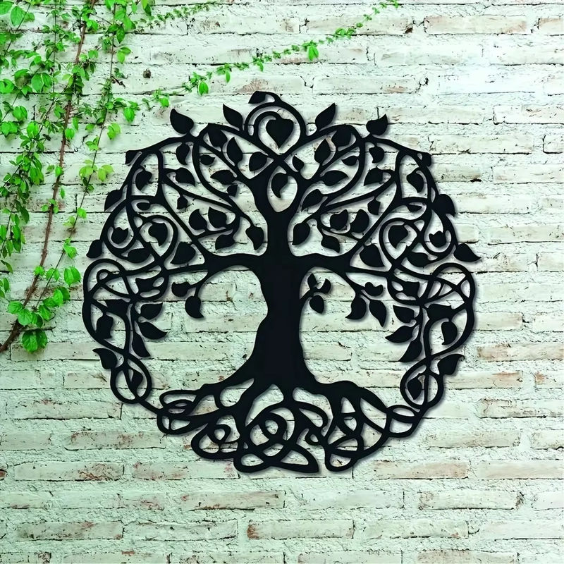 CIFBUY Wanddeko Baum des Lebens Metall Wandbehang in Schwarz - Bild 4
