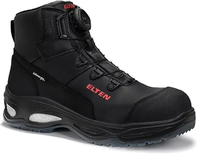Elten Sicherheitsschnürstiefel Miles Boa Mid ESD S3 aus Rindleder in Schwarz-Grau Größe 43 - Bild 1