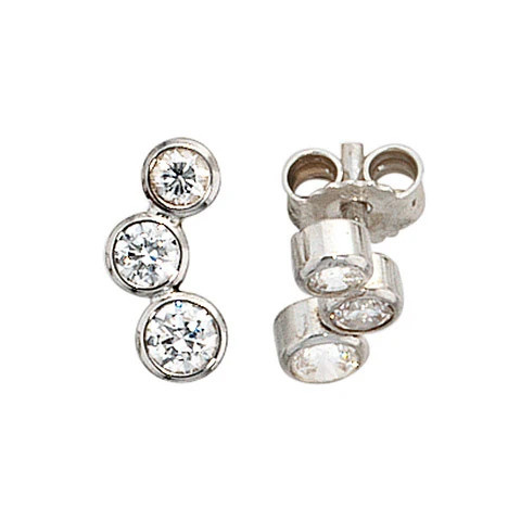 Colfem Ohrstecker 925 Silber, Zirkonia, Unisex - Bild 1