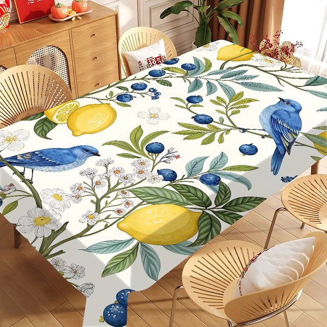 Blue Bird Tischdecke Zitronenbaum Blau wasserdicht und schmutzabweisend - Bild 1